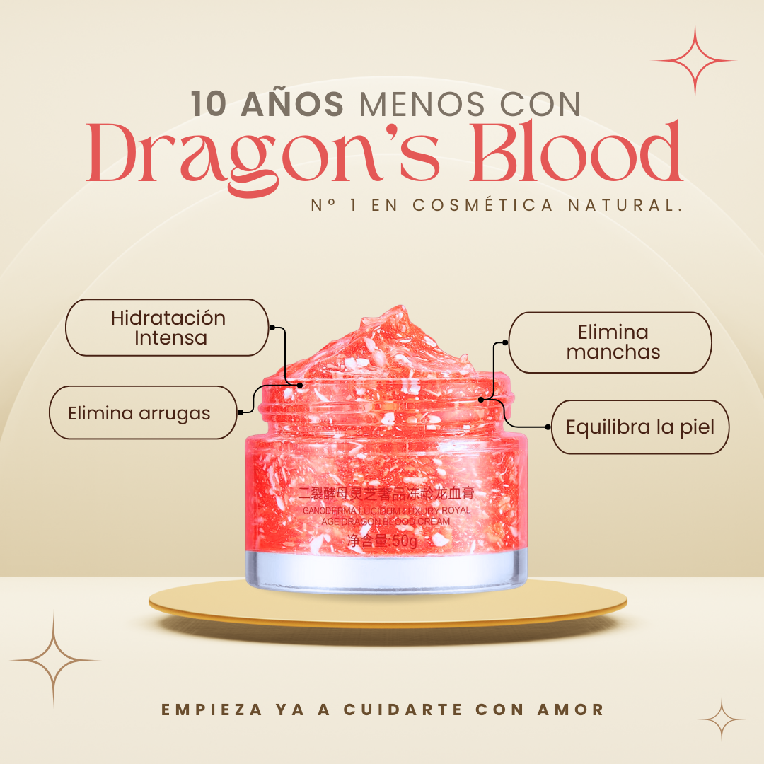 Crema facial rejuvenecedora ¡10 Años Menos! Dragon's Blood para piel más joven y radiante